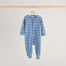 Load image into Gallery viewer, Navy Star Sleepsuits 3 Pack