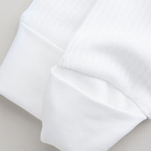 Load image into Gallery viewer, White 100% Cotton Two Way Zip Baby Footless Sleepsuits 3 Pack