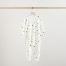 Load image into Gallery viewer, White/Black Two Way Zip Baby Sleepsuits 4 Pack