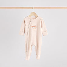 Load image into Gallery viewer, Neutral Hamish Baby 100% Cotton Sleepsuits 3 Pack