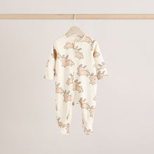 Load image into Gallery viewer, Yellow Spring Two Way Zip 100% Cotton Baby Sleepsuits 3 Pack