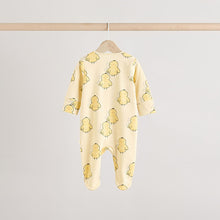 Load image into Gallery viewer, Yellow Spring Two Way Zip 100% Cotton Baby Sleepsuits 3 Pack