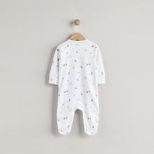 Load image into Gallery viewer, White Born in 2025 Baby Sleepsuit & Hat Set (0-9mths)