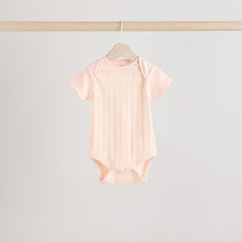 Load image into Gallery viewer, Bright Pink 5 Pack Short Sleeve Baby Bodysuits
