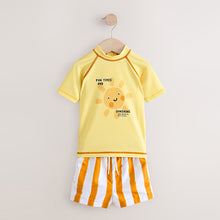 Load image into Gallery viewer, Yellow Sun Rash Vest and Shorts Set (3mths-6yrs)