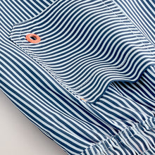 Load image into Gallery viewer, Blue/White Stripe Swim Shorts