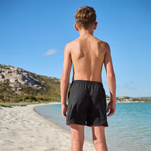Load image into Gallery viewer, Black Cargo Swim Shorts