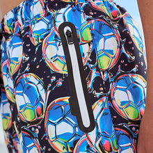 Load image into Gallery viewer, Blue Football Printed Swim Shorts