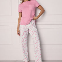 Load image into Gallery viewer, Pink Heart Short Sleeve Pyjamas