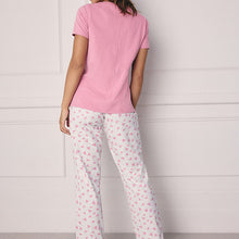 Load image into Gallery viewer, Pink Heart Short Sleeve Pyjamas