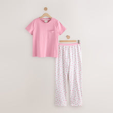 Load image into Gallery viewer, Pink Heart Short Sleeve Pyjamas