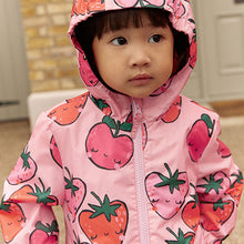 Load image into Gallery viewer, Pink Strawberry/Apple Shower Resistant Cagoule Jacket (3mths-6yrs)