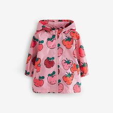 Load image into Gallery viewer, Pink Strawberry/Apple Shower Resistant Cagoule Jacket (3mths-6yrs)