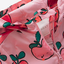 Load image into Gallery viewer, Pink Strawberry/Apple Shower Resistant Cagoule Jacket (3mths-6yrs)