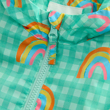 Load image into Gallery viewer, Green Rainbow Shower Resistant Cagoule Jacket (3mths-6yrs)