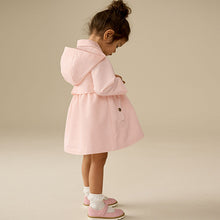 Load image into Gallery viewer, Pink Shower Resistant Hooded Trench Coat (3mths-6yrs)