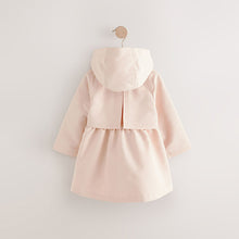 Load image into Gallery viewer, Pink Shower Resistant Hooded Trench Coat (3mths-6yrs)