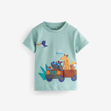 Load image into Gallery viewer, Teal Blue Short Sleeve Appliqué T-Shirt (3mths-6yrs)