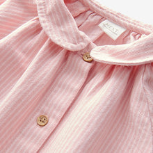 Load image into Gallery viewer, Pink Stripe Print 100% Cotton Shirt Dress (3mths-6yrs)