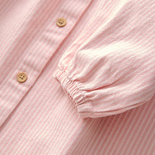 Load image into Gallery viewer, Pink Stripe Print 100% Cotton Shirt Dress (3mths-6yrs)