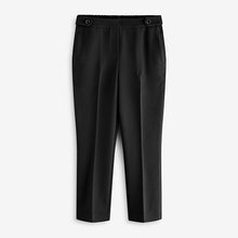 Load image into Gallery viewer, Black Tailored Elasticated Back Straight Leg Trousers