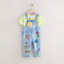 Load image into Gallery viewer, Denim Printed 100% Cotton Dungaree Set (3mths-6yrs)