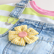 Load image into Gallery viewer, Denim Printed 100% Cotton Dungaree Set (3mths-6yrs)