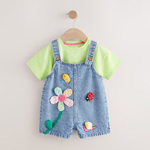 Load image into Gallery viewer, Denim Dungaree and T-Shirt (3mths-6yrs)