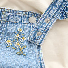 Load image into Gallery viewer, Denim 100% Cotton Pretty Blouse Dungaree (3mths-6yrs)