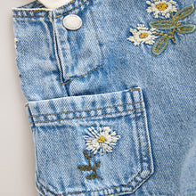 Load image into Gallery viewer, Denim 100% Cotton Pretty Blouse Dungaree (3mths-6yrs)