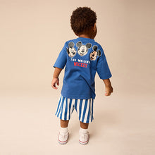 Load image into Gallery viewer, Blue/White Mickey Mouse T-Shirt & Shorts Set (3mths-6yrs)