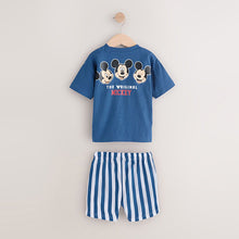 Load image into Gallery viewer, Blue/White Mickey Mouse T-Shirt & Shorts Set (3mths-6yrs)