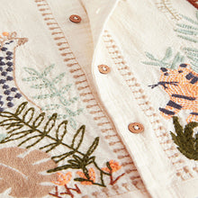 Load image into Gallery viewer, Ecru White Short Sleeve Embroidered 100% Cotton Shirt