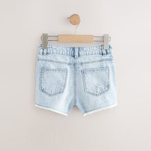 Load image into Gallery viewer, Light Blue 100% Cotton Frayed Edge Distressed Shorts (5-11yrs)