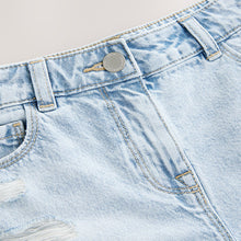 Load image into Gallery viewer, Light Blue 100% Cotton Frayed Edge Distressed Shorts (5-11yrs)