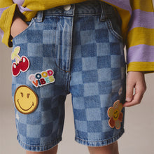 Load image into Gallery viewer, Mid Blue SmileyWorld® Shorts (3-12yrs)