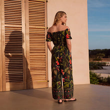 Load image into Gallery viewer, Emerald Green Off Shoulder Wide Leg Jumpsuit