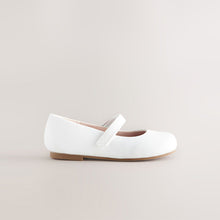 Load image into Gallery viewer, White Standard Fit (F) Mary Jane Touch Fastening Occasion Shoes