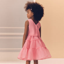 Load image into Gallery viewer, Coral Pink Occasion Top And Skirt Co-ord Set (3-12yrs)