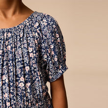 Load image into Gallery viewer, Navy Blue Ditsy Cut Out Jumpsuit (3-12yrs)