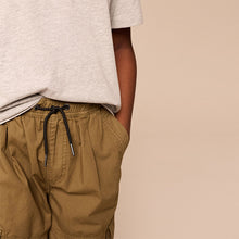 Load image into Gallery viewer, Tan Brown 100% Cotton Wide Tapered Cargo Trousers