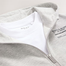Load image into Gallery viewer, Grey/White Dropped Shoulder Sleeveless Zip Through Hoodie
