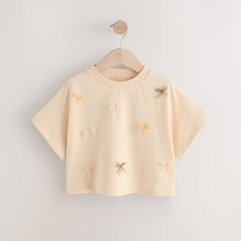 Load image into Gallery viewer, Ecru Boxy Bows T-Shirt (3-12yrs)
