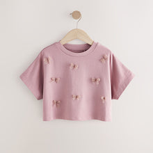 Load image into Gallery viewer, Lilac Purple Boxy Bows T-Shirt (3-12yrs)
