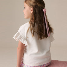 Load image into Gallery viewer, Ecru Sequin Unicorn Frill Sleeve T-Shirt (3-11yrs)