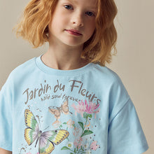 Load image into Gallery viewer, Blue Sequin Butterfly Fringe T-Shirt (3-11yrs)