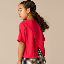 Load image into Gallery viewer, Red 100% Cotton Sequin Heart Print T-Shirt (3-12yrs)