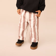 Load image into Gallery viewer, Neutral/Ecru Stripe Pull On Wide Trousers (3mths-6yrs)