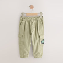 Load image into Gallery viewer, Sage Green Tractor Cargo Trousers (3mths-6yrs)