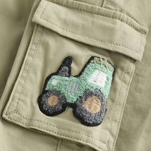 Load image into Gallery viewer, Sage Green Tractor Cargo Trousers (3mths-6yrs)
